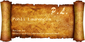 Pohli Laurencia névjegykártya